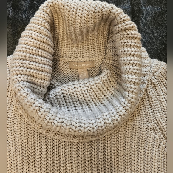 Banana Republic Gray Turtle Neck Chunky Sweater Sz Small - Picture 5 of 6